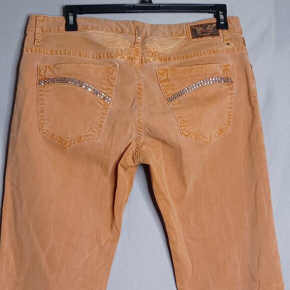 Robin's Jean Pants Mens 36 Apricot Velvet Slim Straight Casual HipHop Streetwear - Picture 5 of 14